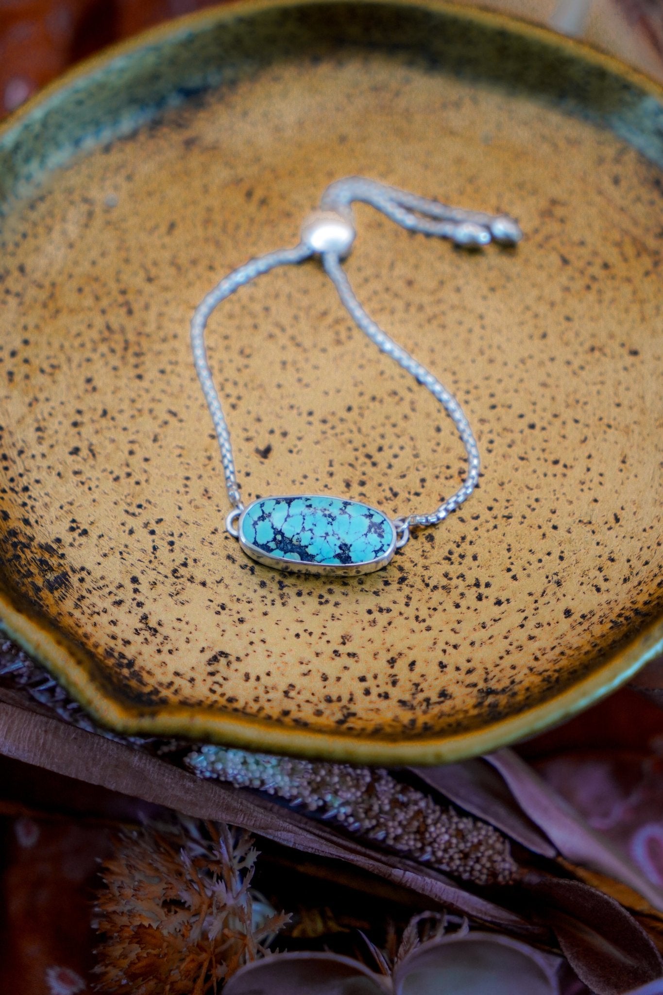 Out West Adjustable Bracelet in Hubei Turquoise - Golden Road Crafted