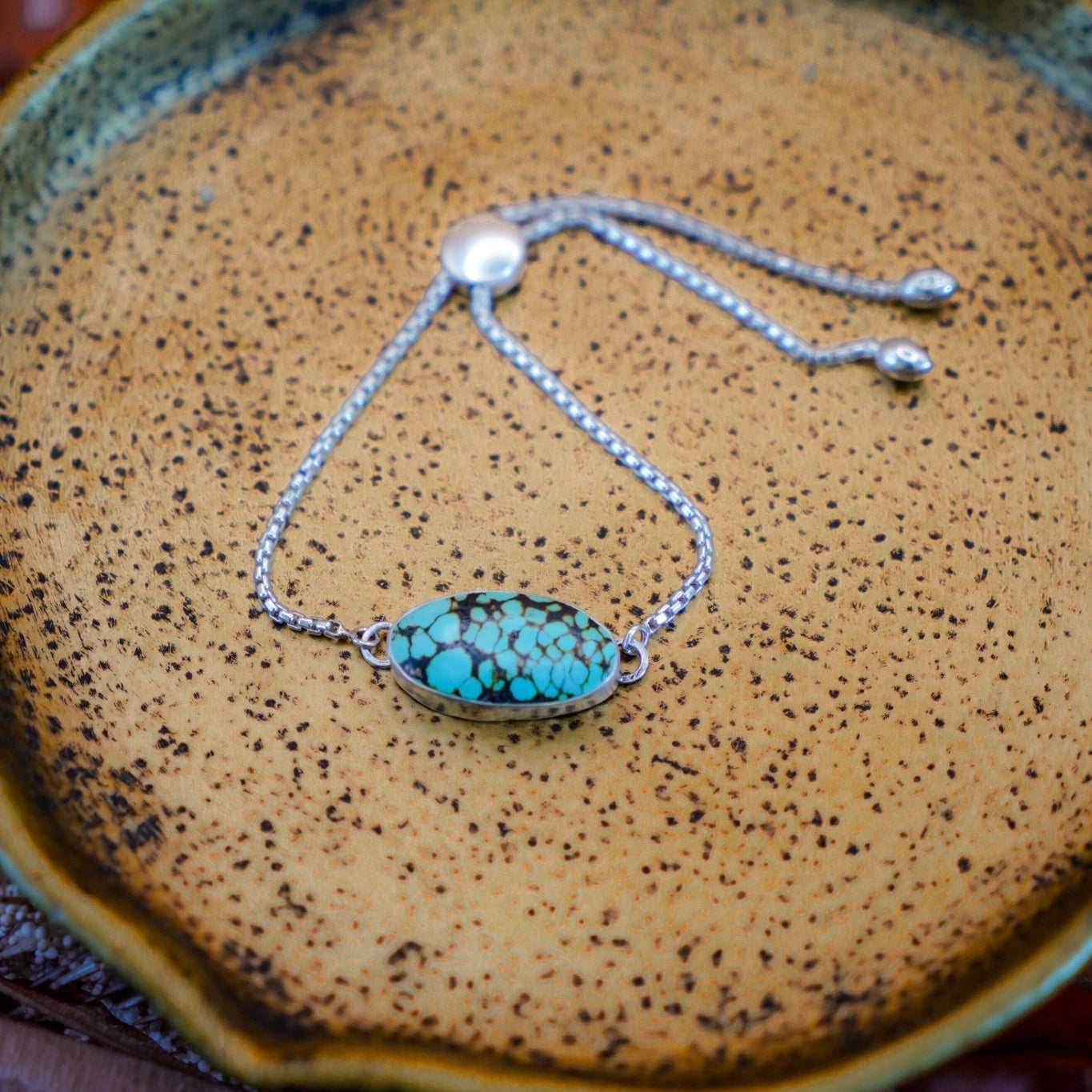 Out West Adjustable Bracelet in Hubei Turquoise - Golden Road Crafted