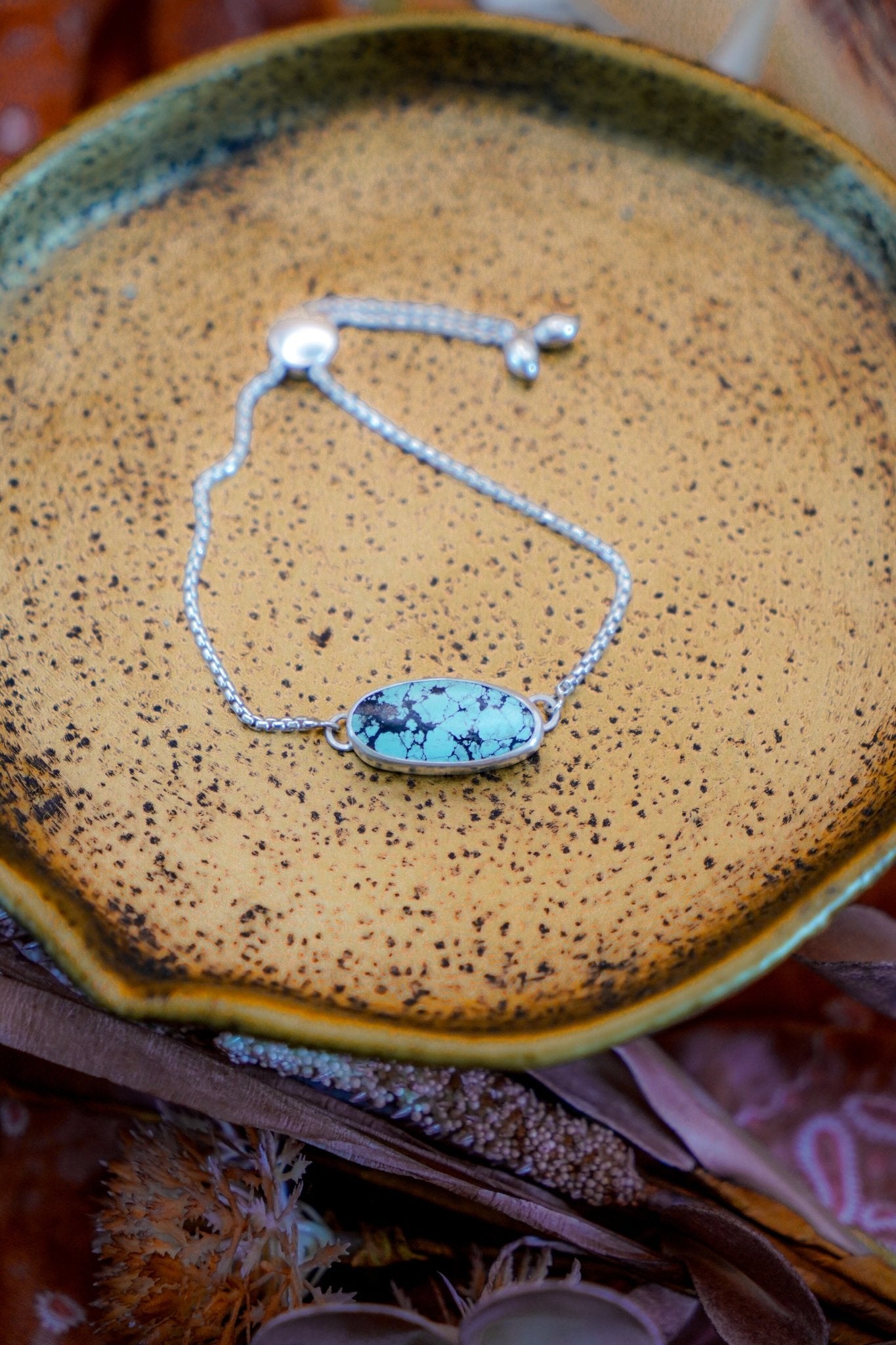 Out West Adjustable Bracelet in Hubei Turquoise - Golden Road Crafted