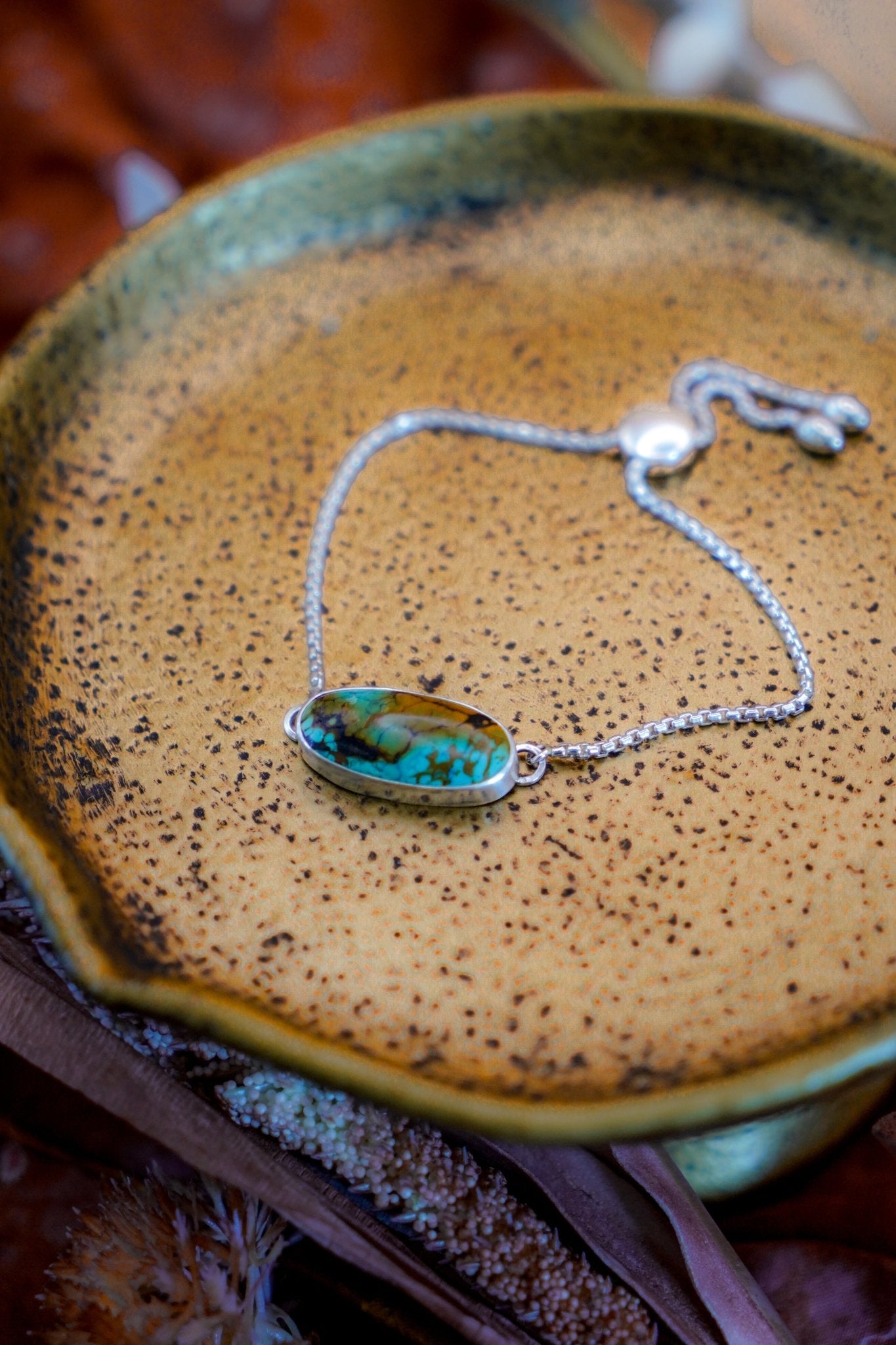 Out West Adjustable Bracelet in Hubei Turquoise - Golden Road Crafted