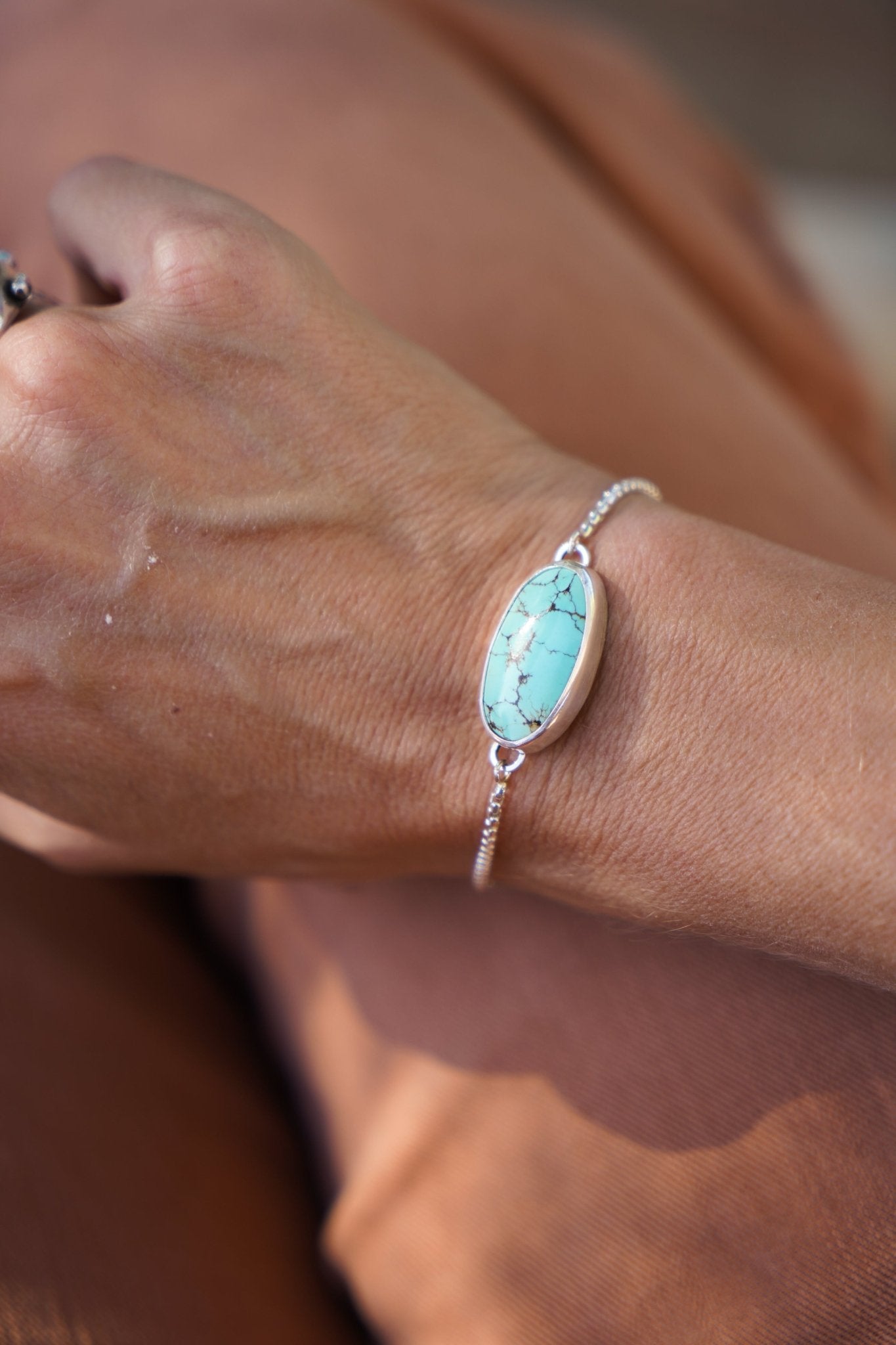 Out West Adjustable Bracelet in Hubei Turquoise - Golden Road Crafted