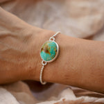 Out West Adjustable Bracelet in Royston Turquoise - Golden Road Crafted
