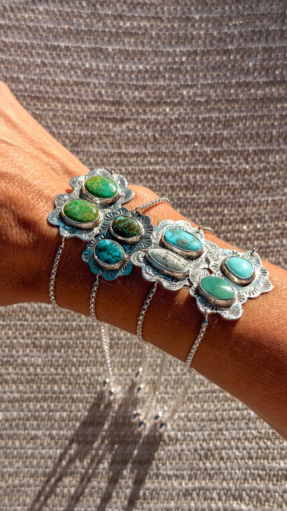 Out West Adjustable Bracelet in Royston Turquoise - Golden Road Crafted
