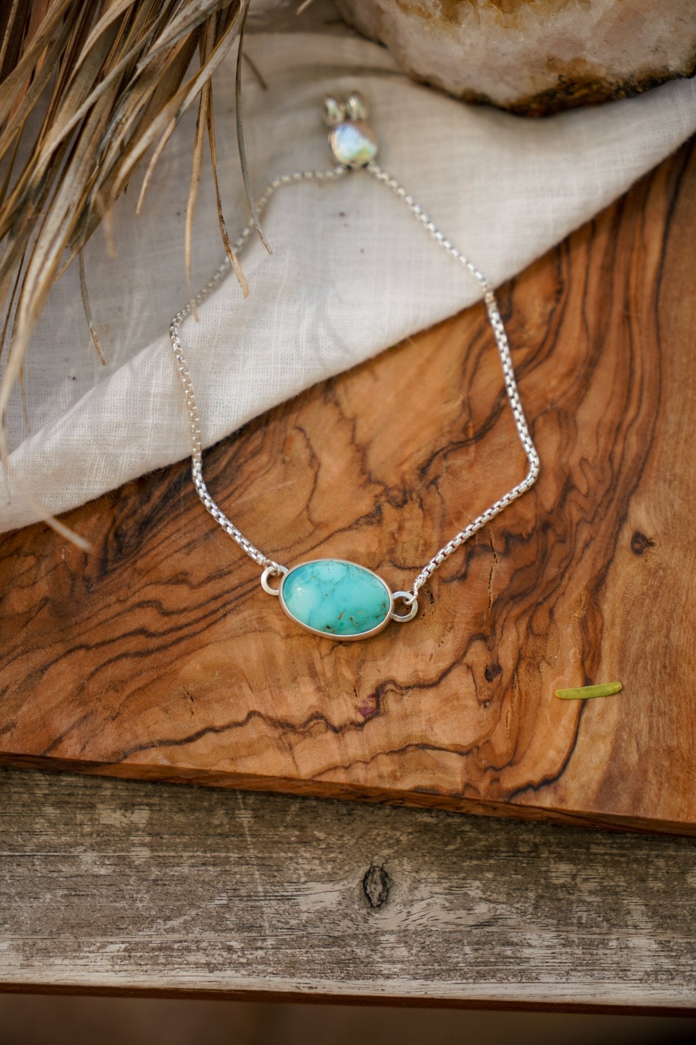 Out West Adjustable Bracelet in Royston Turquoise - Golden Road Crafted