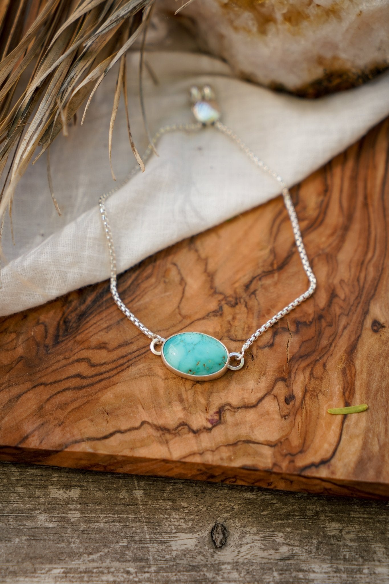 Out West Adjustable Bracelet in Royston Turquoise - Golden Road Crafted