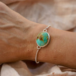 Out West Adjustable Bracelet in Royston Turquoise - Golden Road Crafted