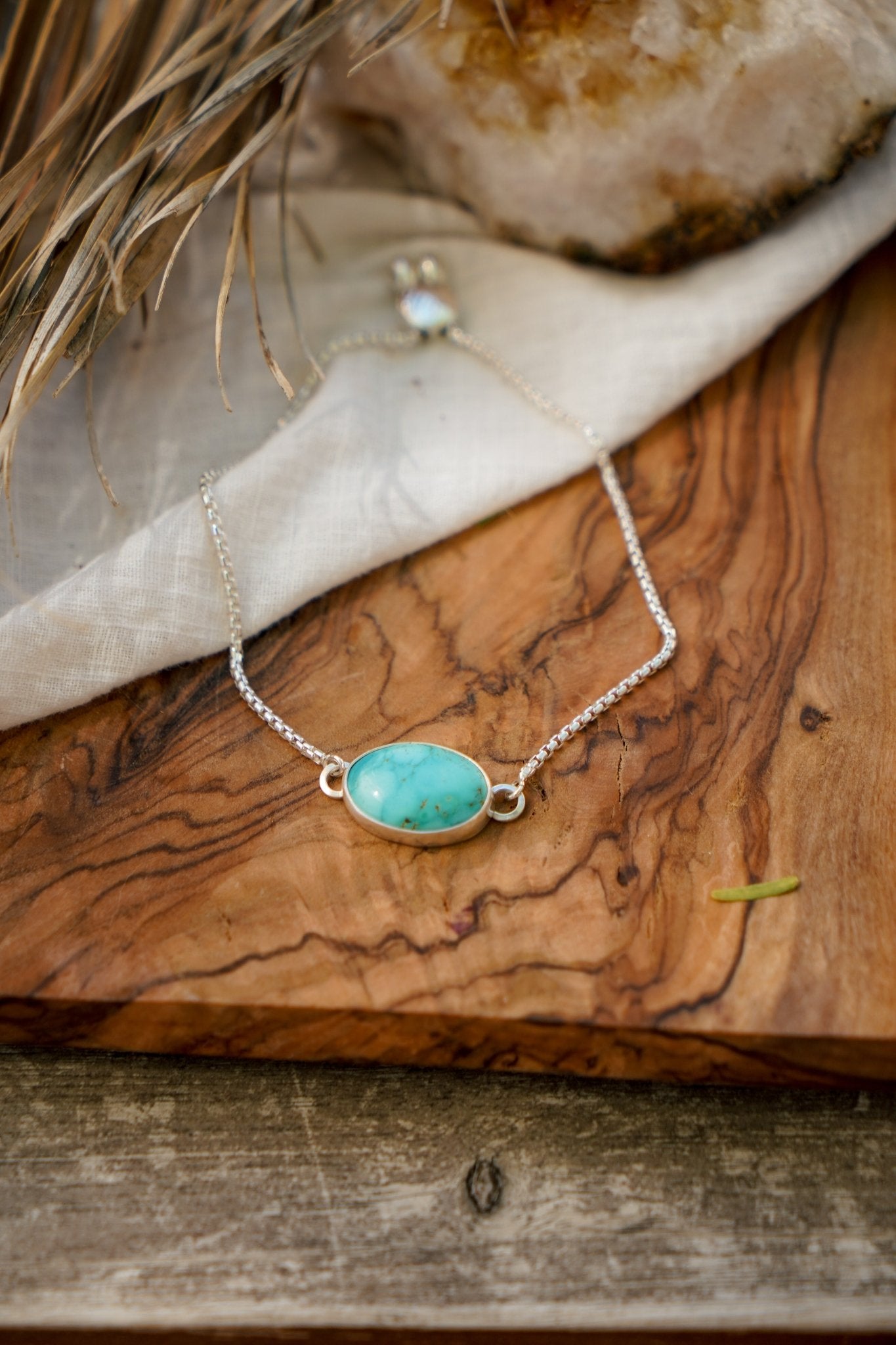 Out West Adjustable Bracelet in Royston Turquoise - Golden Road Crafted