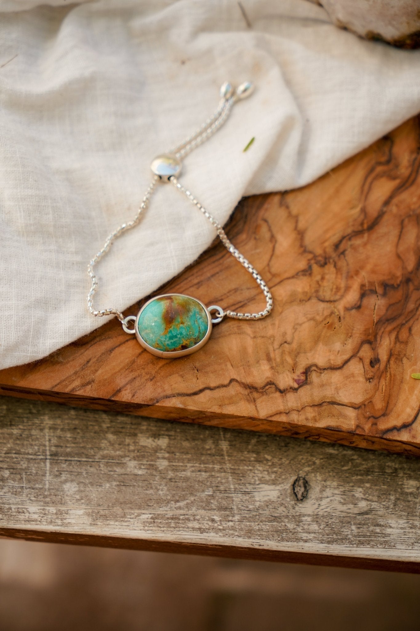 Out West Adjustable Bracelet in Royston Turquoise - Golden Road Crafted