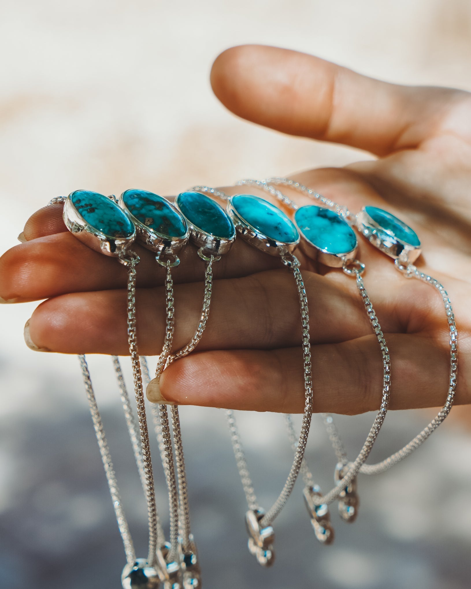 Out West Adjustable Bracelet in Whitewater Turquoise - Golden Road Crafted