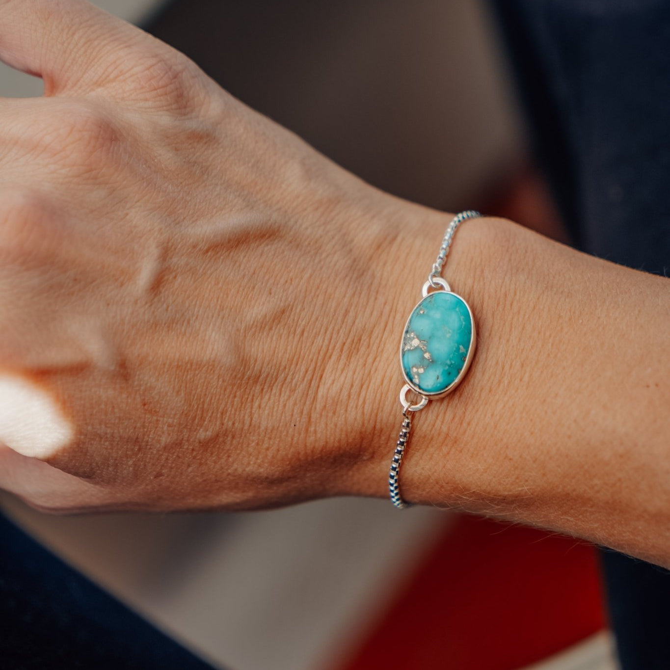 Out West Adjustable Bracelet in Whitewater Turquoise - Golden Road Crafted