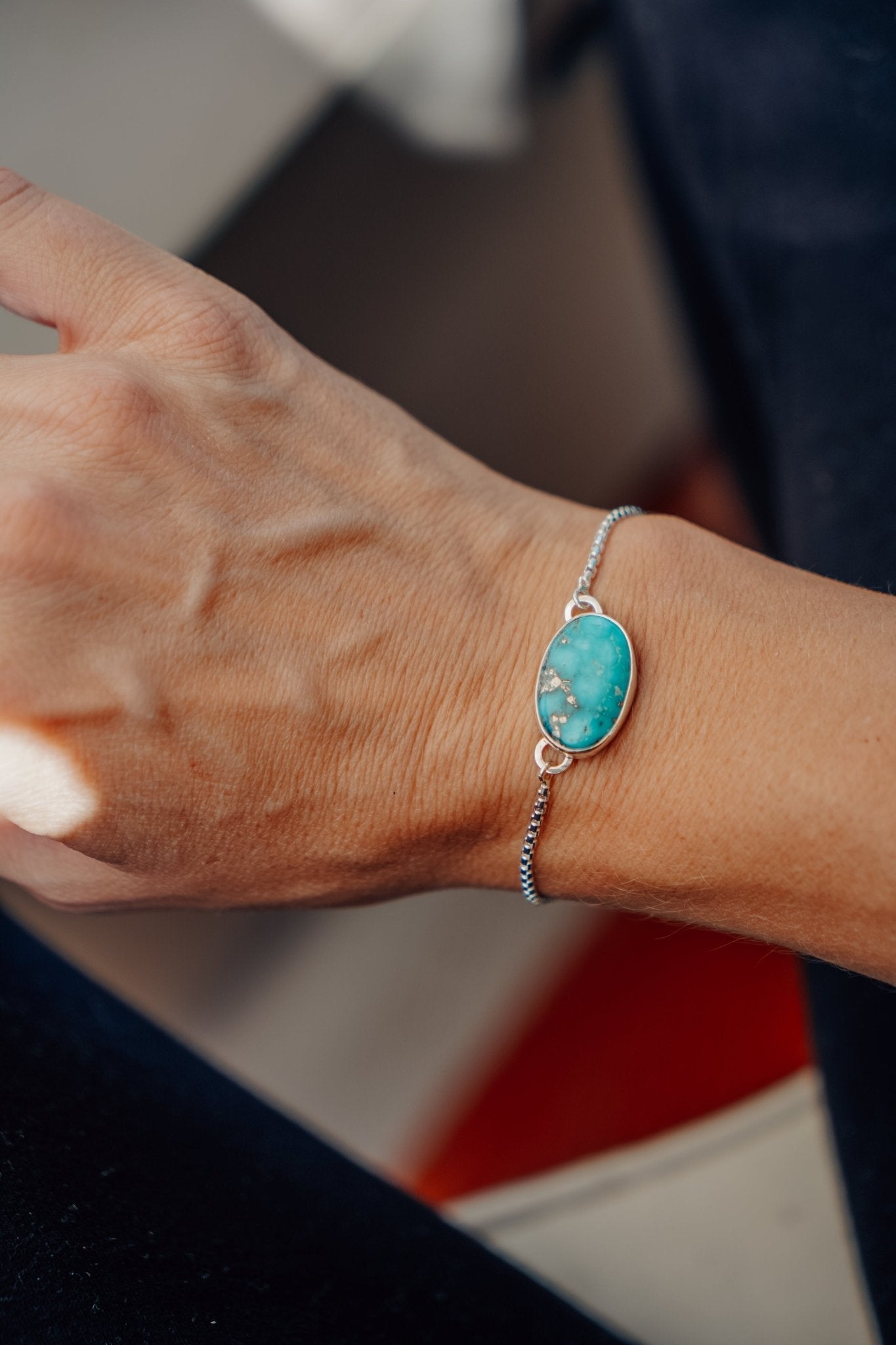 Out West Adjustable Bracelet in Whitewater Turquoise - Golden Road Crafted