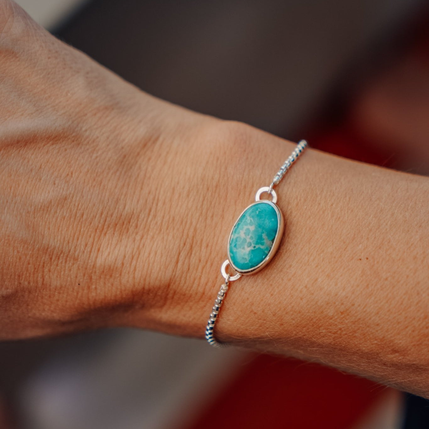 Out West Adjustable Bracelet in Whitewater Turquoise - Golden Road Crafted