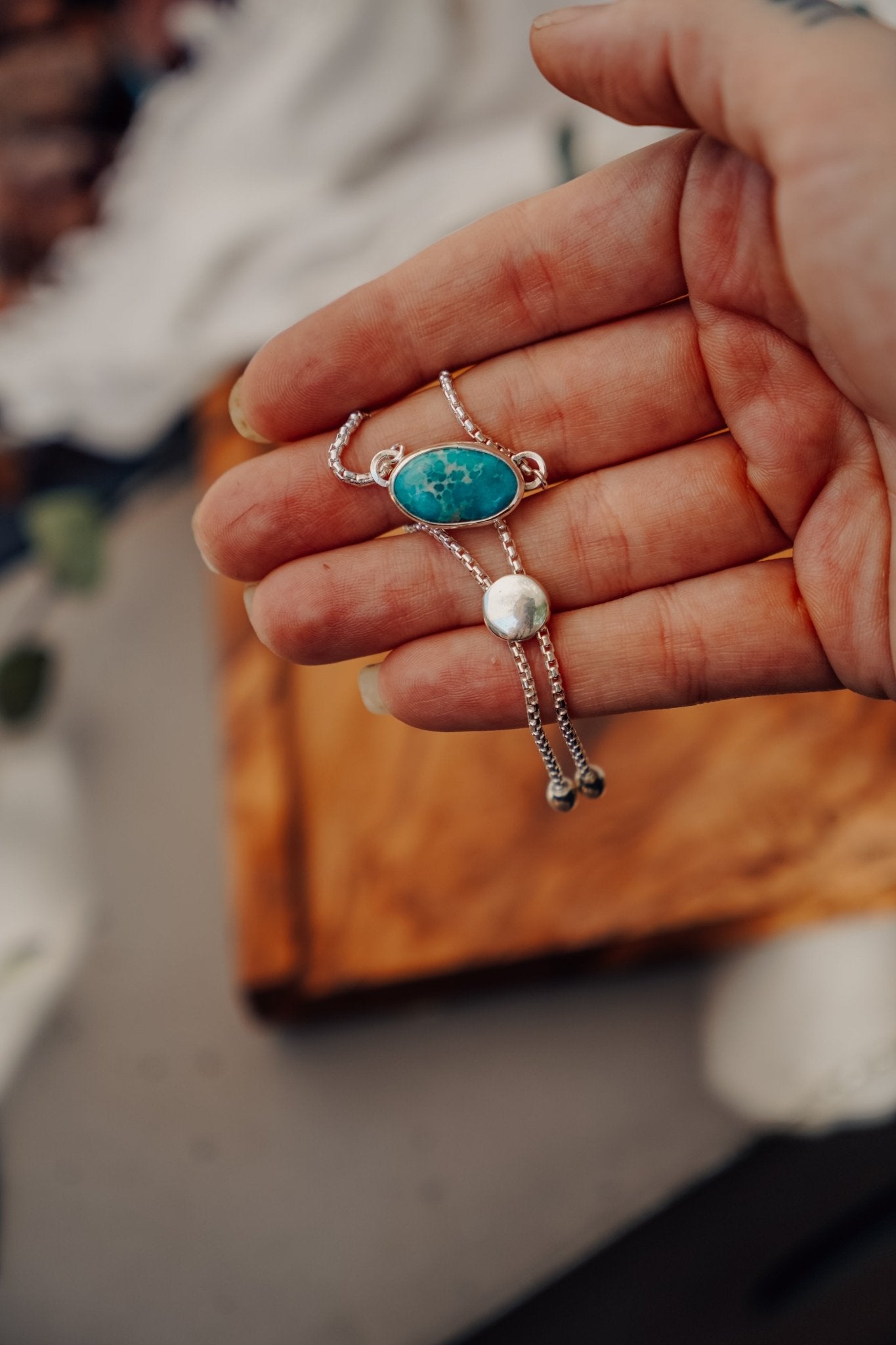 Out West Adjustable Bracelet in Whitewater Turquoise - Golden Road Crafted