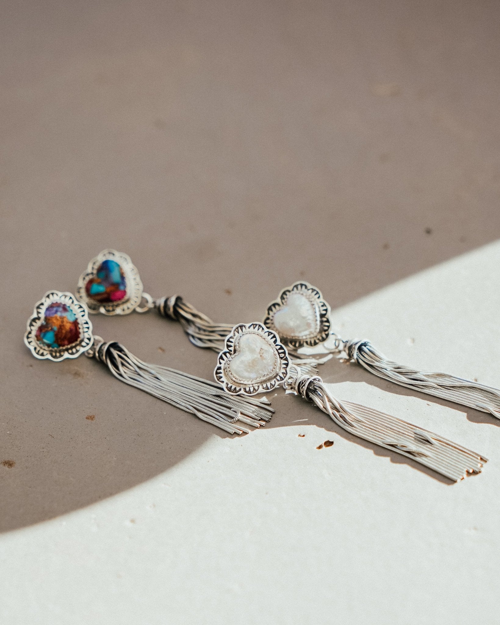 Pearl Heart Earrings - Golden Road Crafted