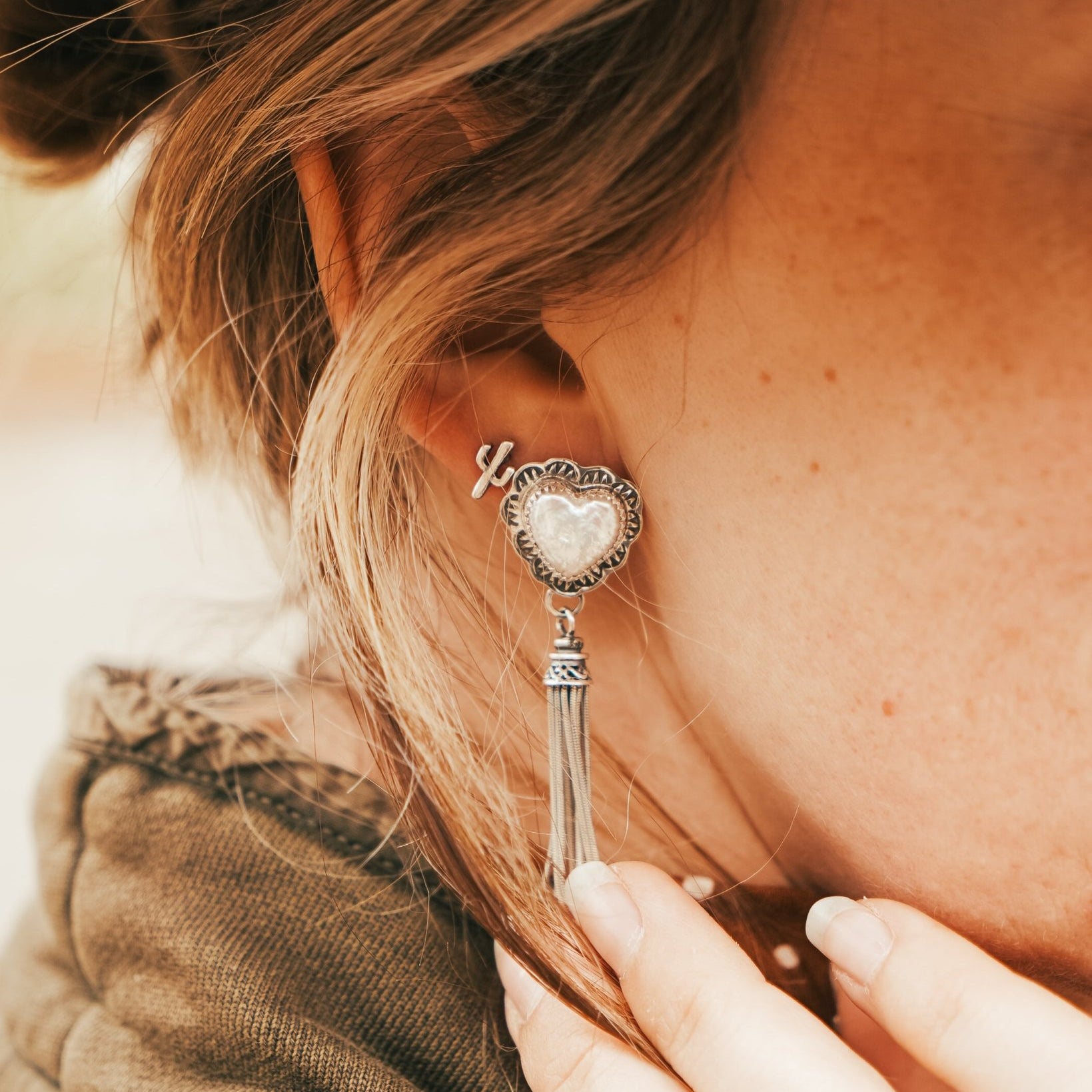 Pearl Heart Earrings - Golden Road Crafted