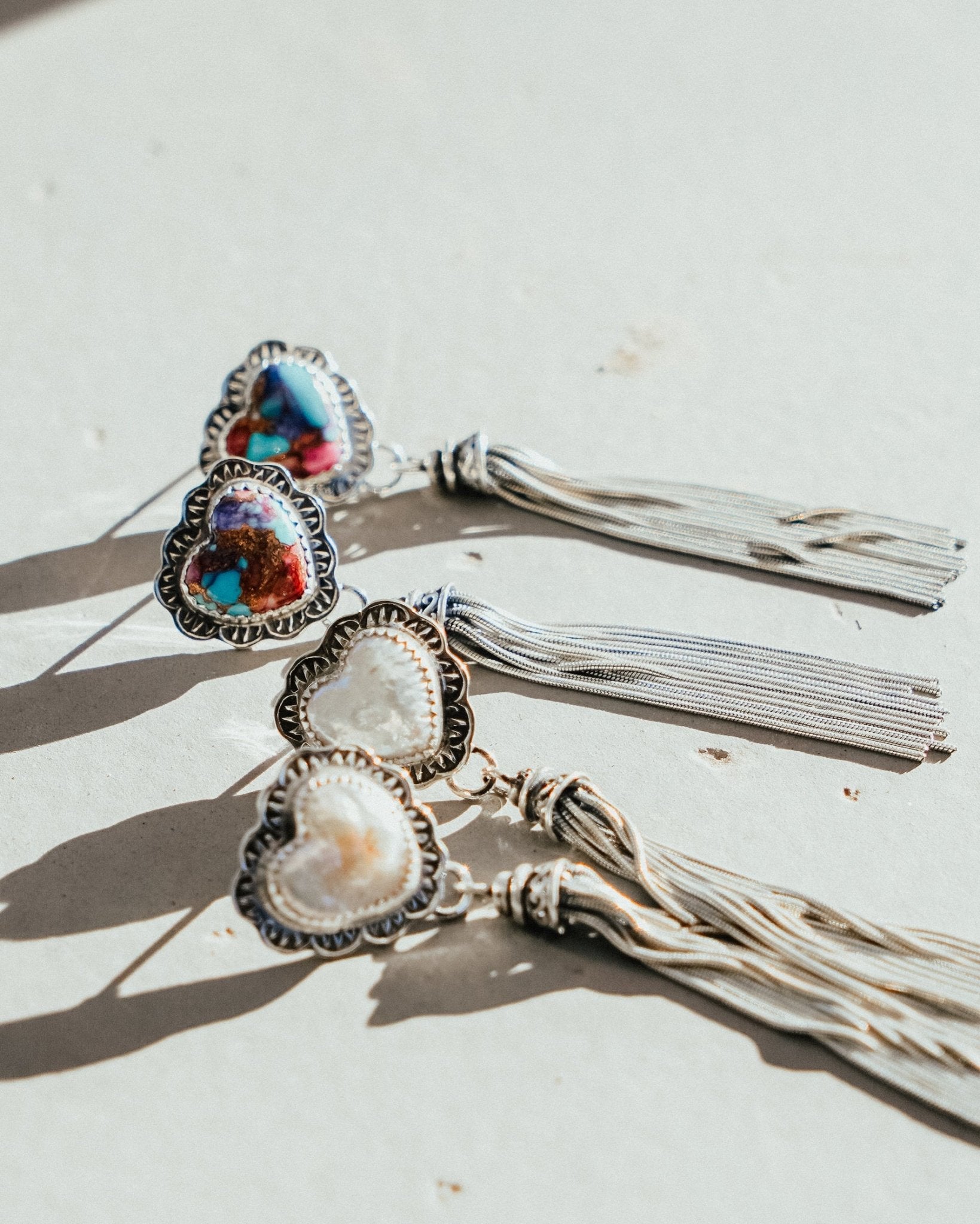 Pearl Heart Earrings - Golden Road Crafted