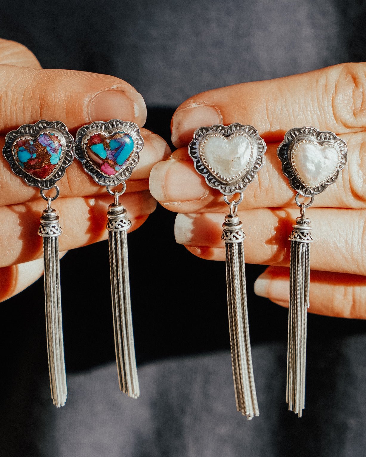 Pearl Heart Earrings - Golden Road Crafted