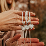 Pearl Heart Necklace with Double Curb Chain - Golden Road Crafted