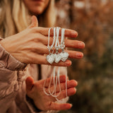 Pearl Heart Necklace with Double Curb Chain - Golden Road Crafted