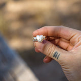 Pearl Heart Ring w/ Citrine (Size 9.5) - Golden Road Crafted