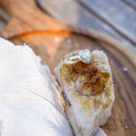 Pearl Heart Ring w/ Citrine (Size 9.5) - Golden Road Crafted