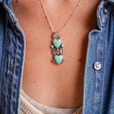 Pendant in Campitos & Lone Mountain Turquoise - Golden Road Crafted