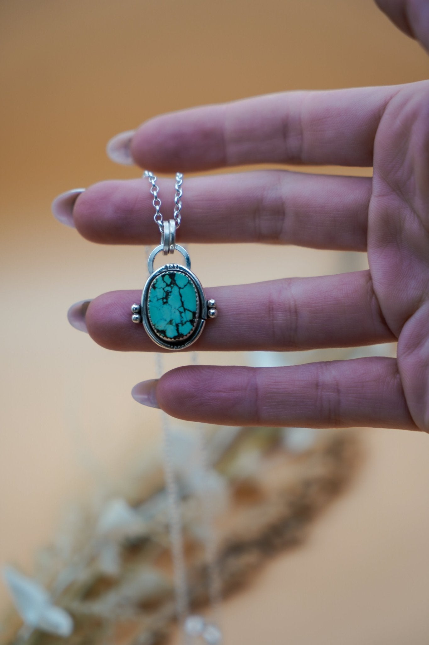 Pendant in Hubei Turquoise - Golden Road Crafted
