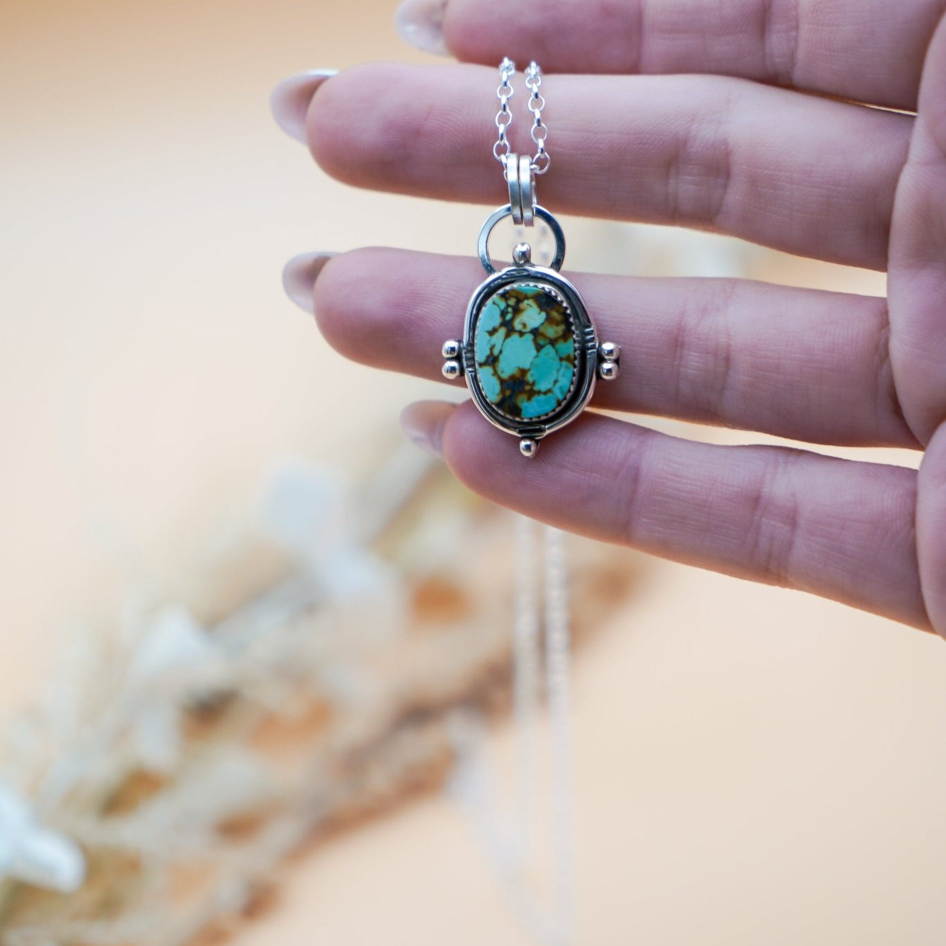Pendant in Hubei Turquoise - Golden Road Crafted