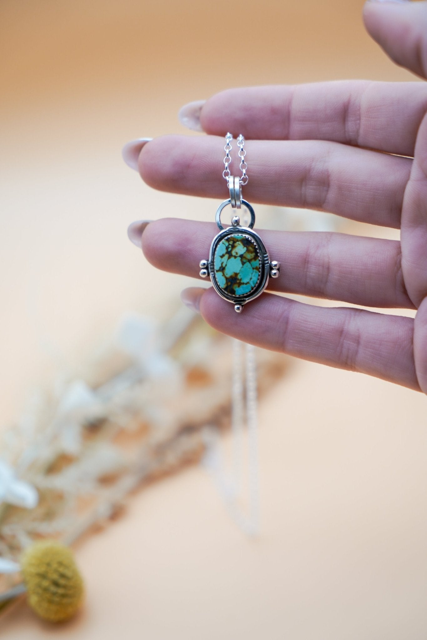 Pendant in Hubei Turquoise - Golden Road Crafted