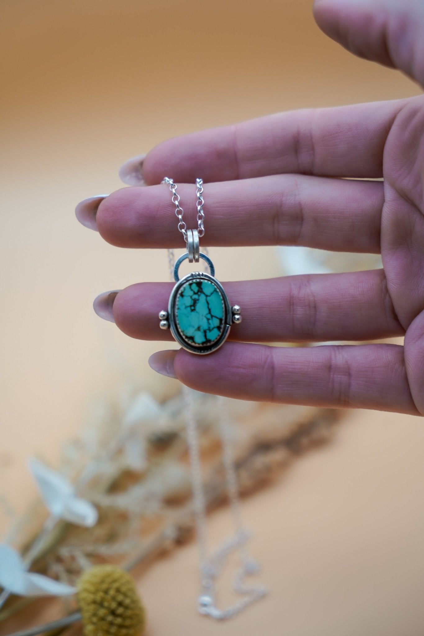 Pendant in Hubei Turquoise - Golden Road Crafted