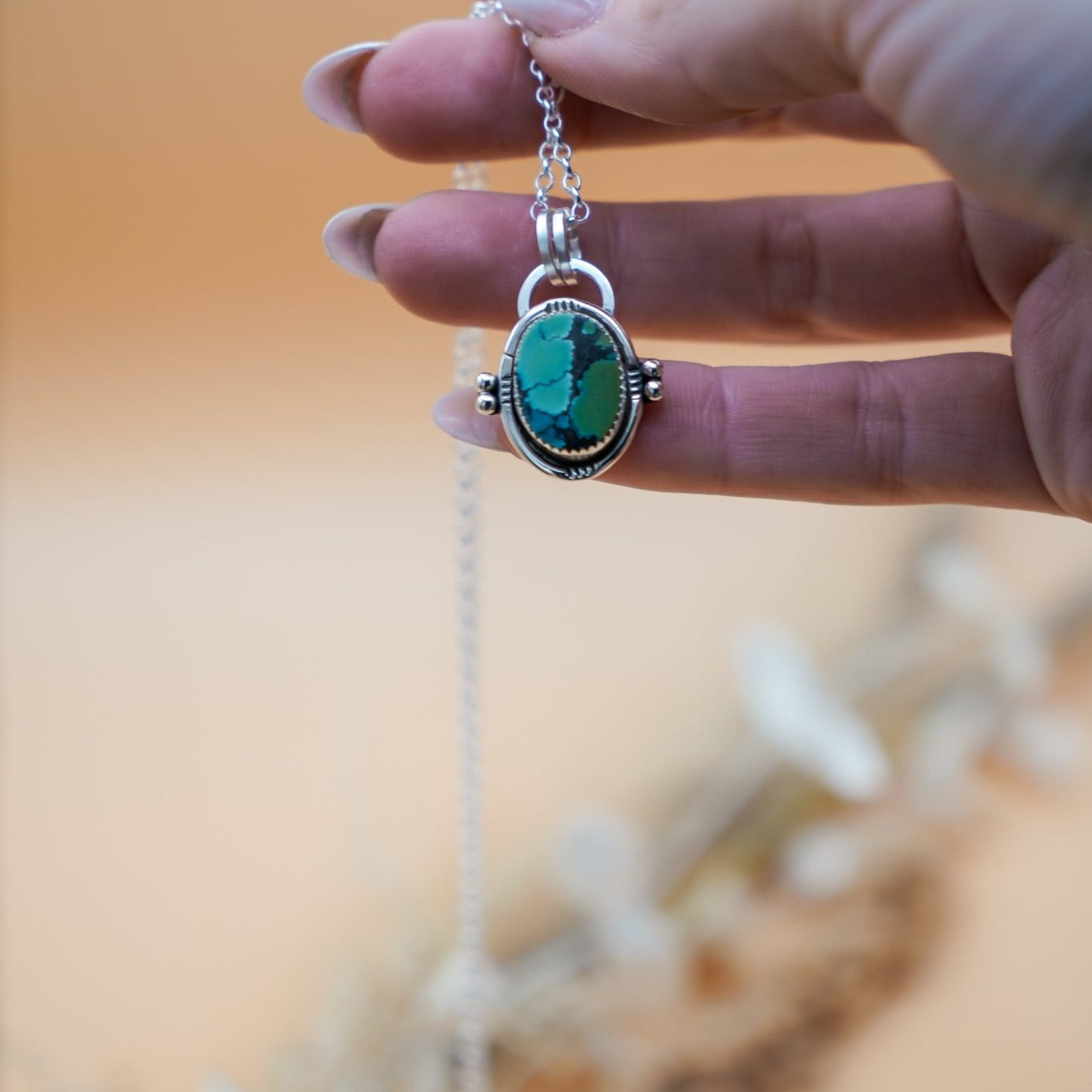 Pendant in Hubei Turquoise - Golden Road Crafted