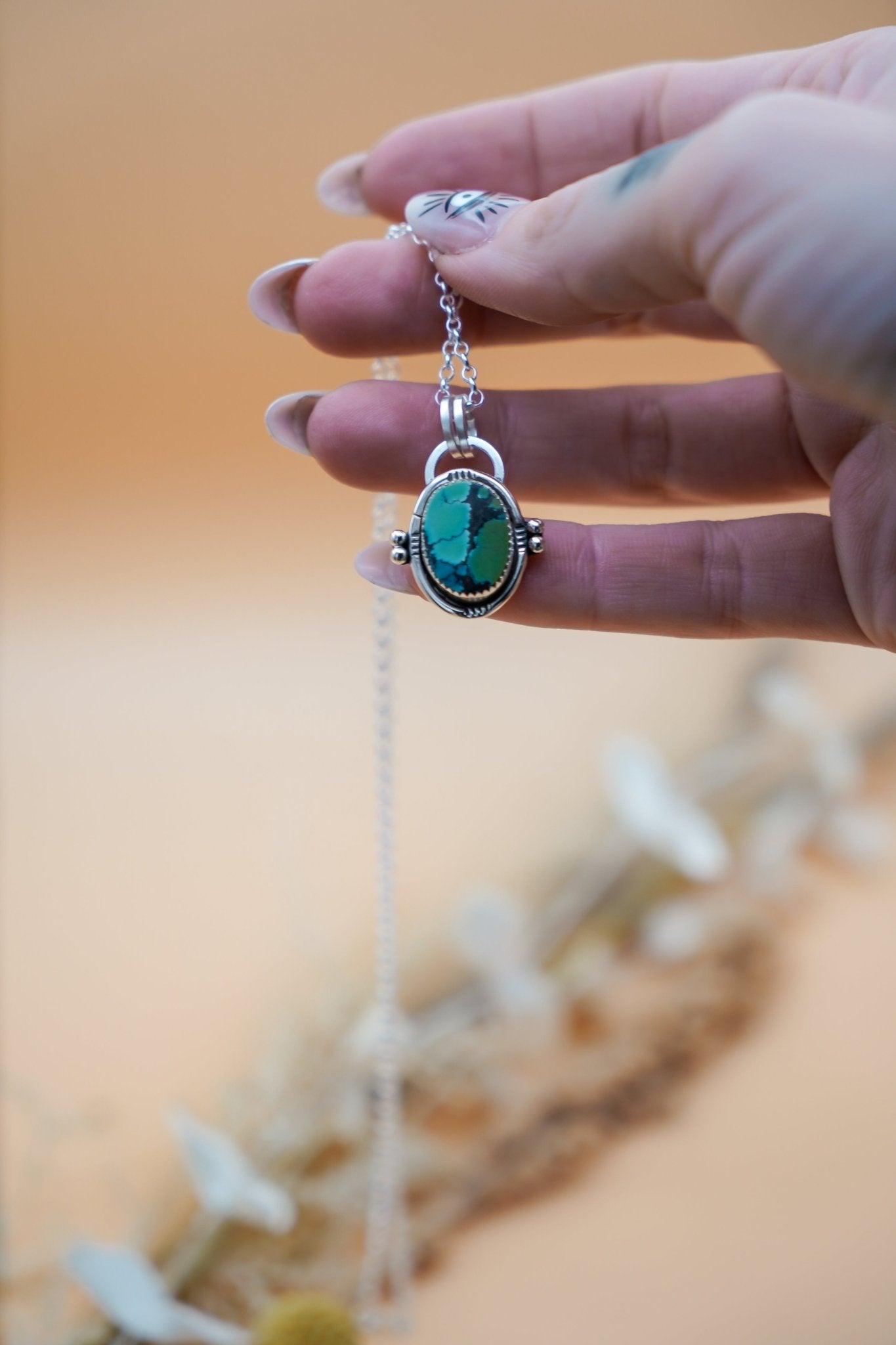 Pendant in Hubei Turquoise - Golden Road Crafted