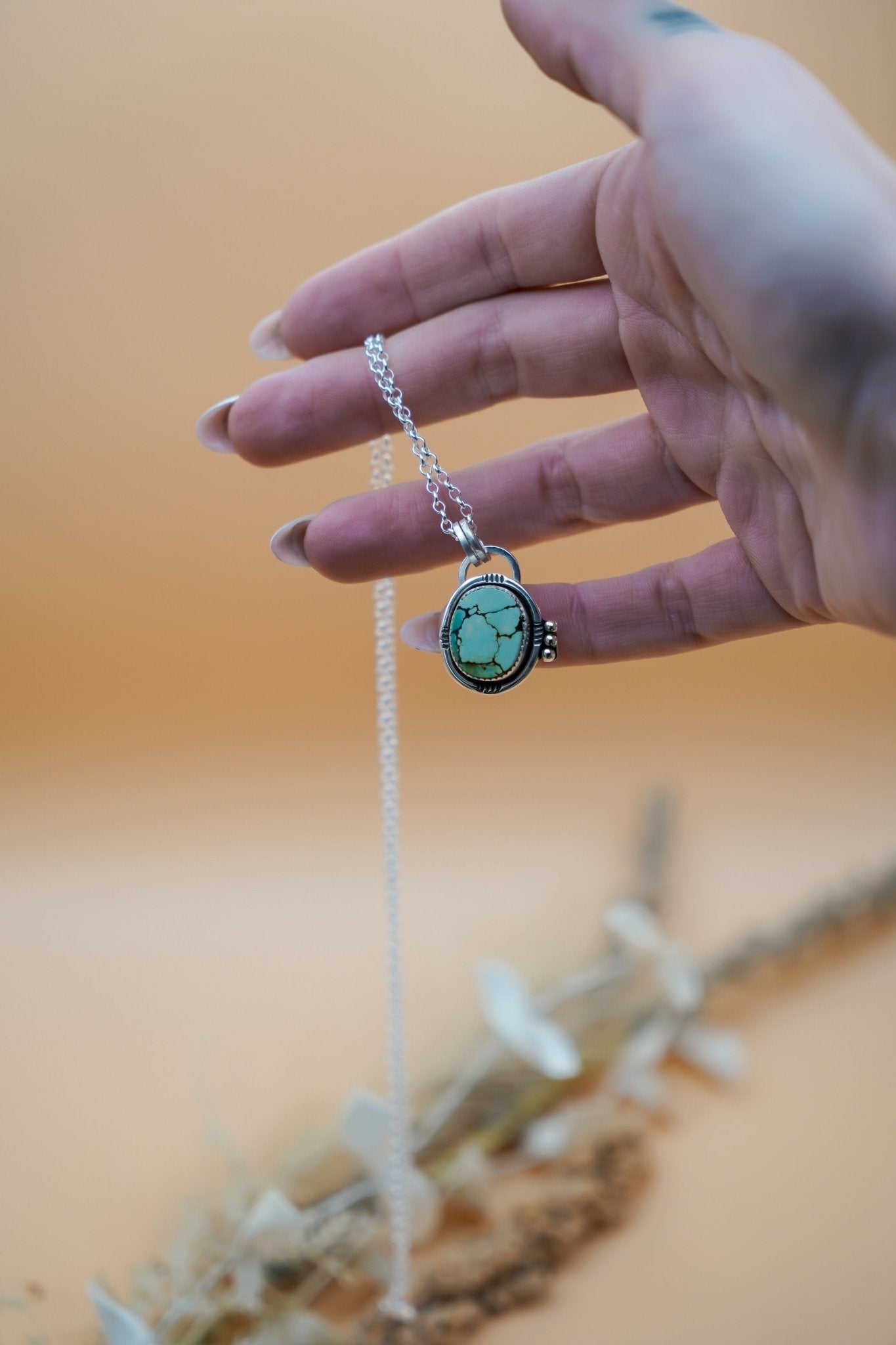 Pendant in Hubei Turquoise - Golden Road Crafted