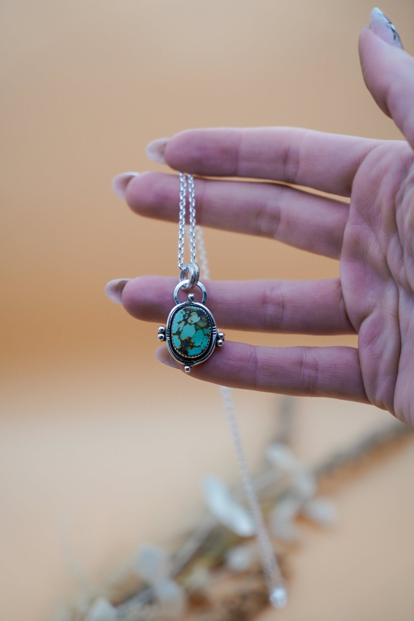 Pendant in Hubei Turquoise - Golden Road Crafted