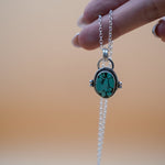 Pendant in Hubei Turquoise - Golden Road Crafted
