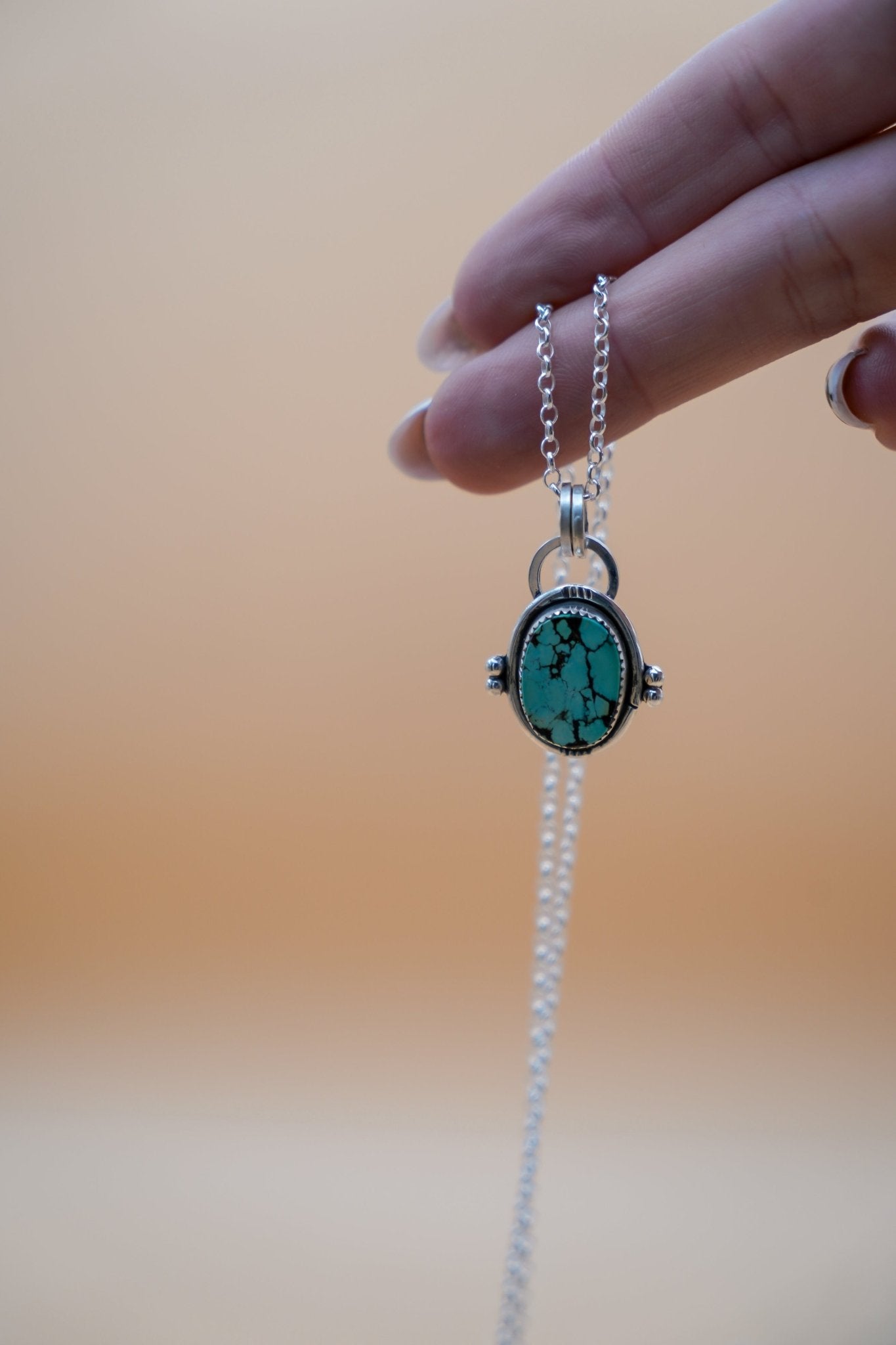 Pendant in Hubei Turquoise - Golden Road Crafted