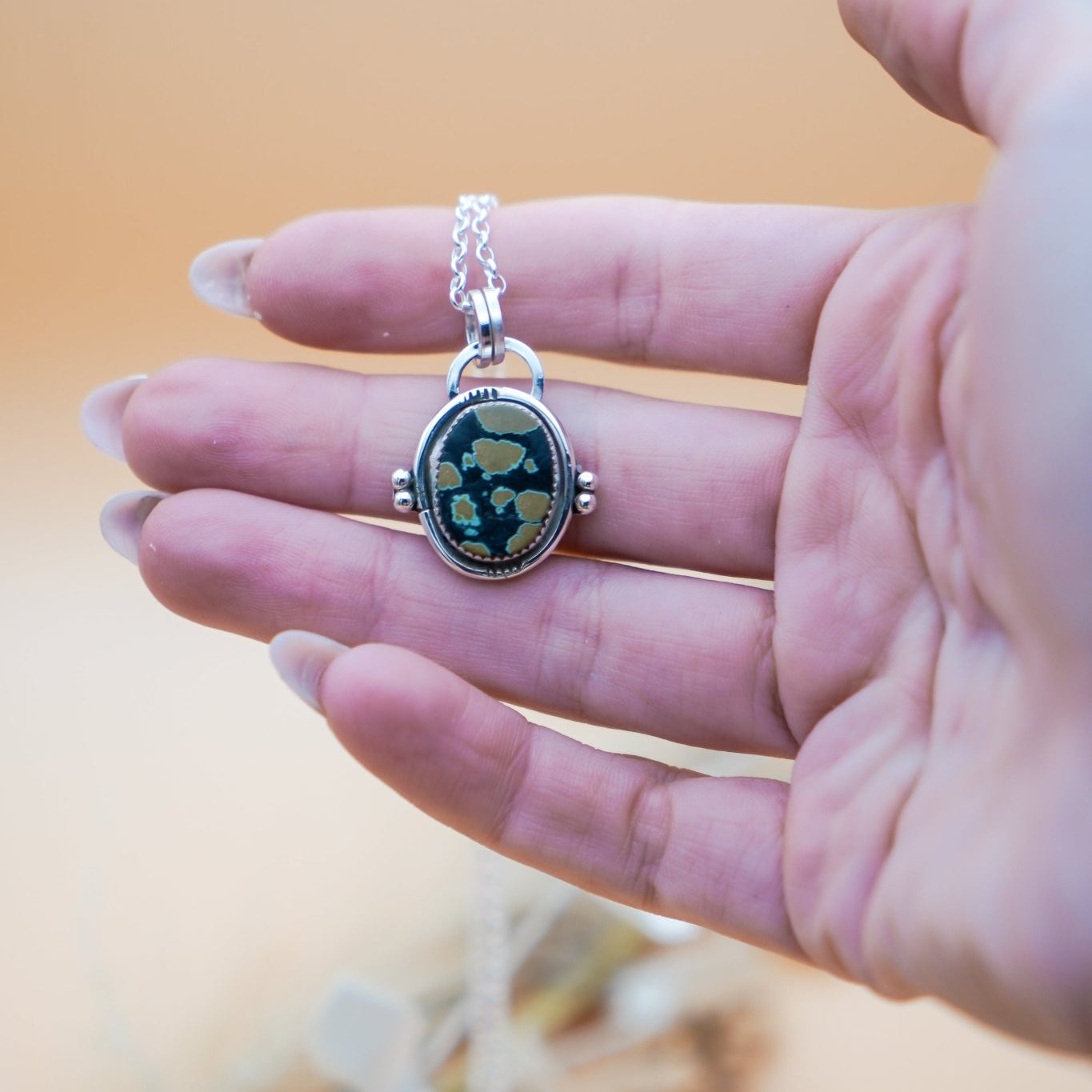 Pendant in Hubei Turquoise - Golden Road Crafted