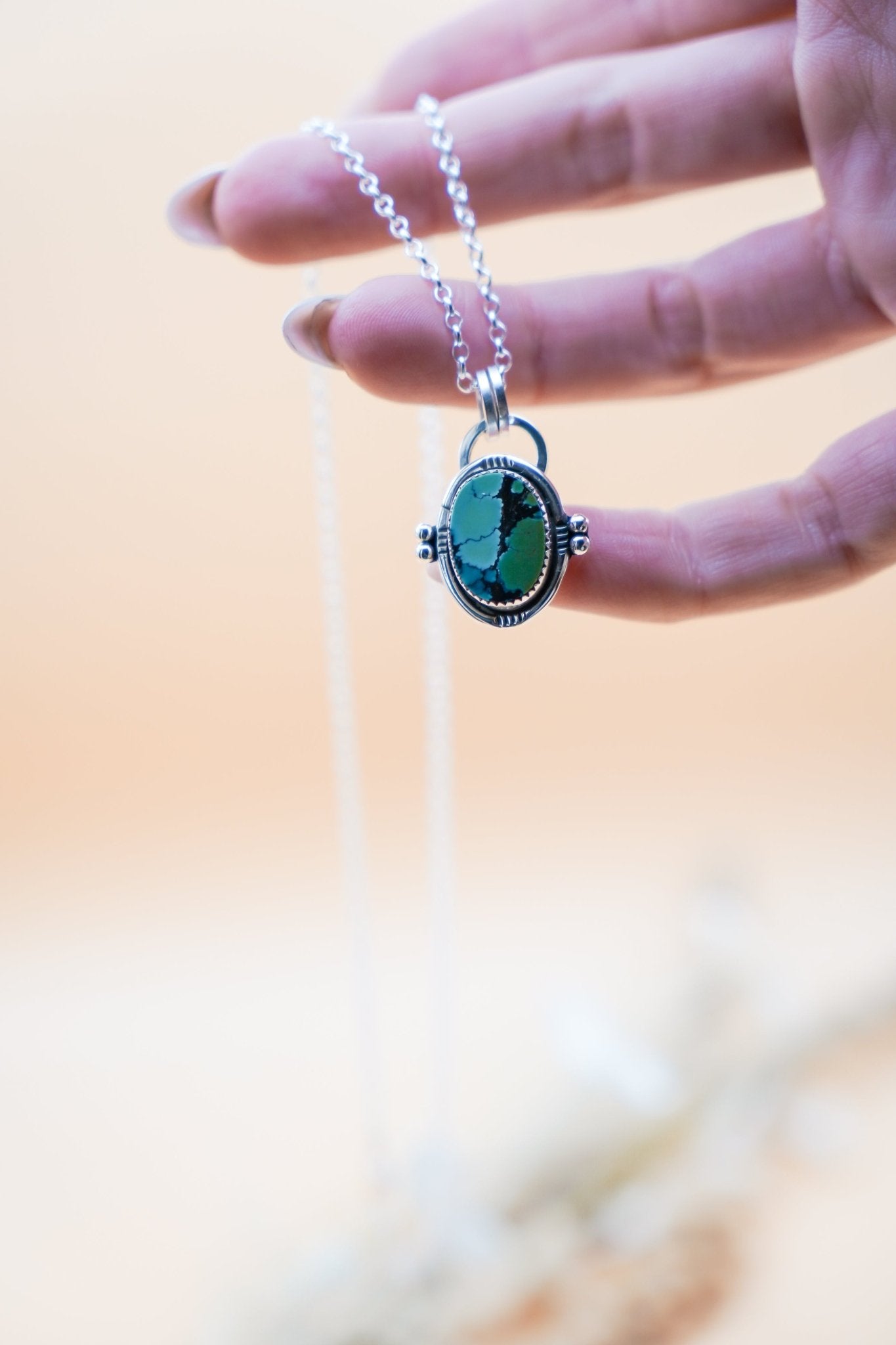 Pendant in Hubei Turquoise - Golden Road Crafted