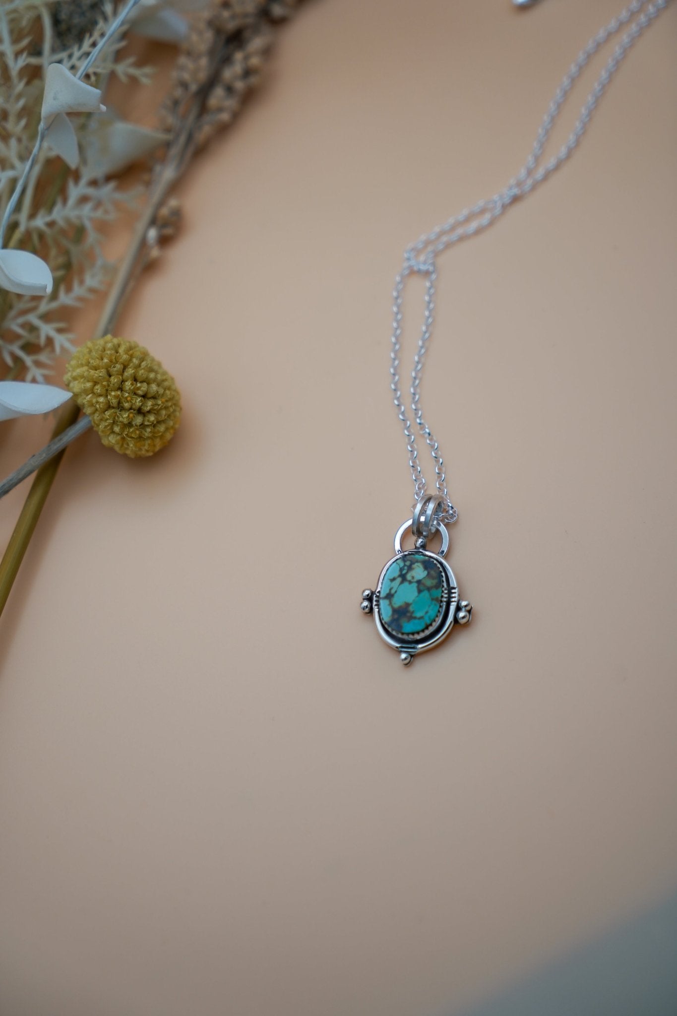 Pendant in Hubei Turquoise - Golden Road Crafted