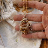 Pendant in Marcasite with Gold - Fill Prongs - Golden Road Crafted