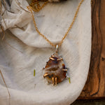 Pendant in Marcasite with Gold - Fill Prongs - Golden Road Crafted