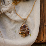 Pendant in Marcasite with Gold - Fill Prongs - Golden Road Crafted