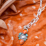 Pendant in Spiny Oyster & Hubei Turquoise - Golden Road Crafted