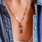 Pendant in Spiny Oyster & Hubei Turquoise - Golden Road Crafted