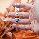 Pendant in Spiny Oyster & Hubei Turquoise - Golden Road Crafted