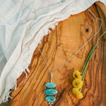 Pendant in Whitewater Turquoise - Golden Road Crafted