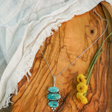 Pendant in Whitewater Turquoise - Golden Road Crafted