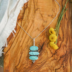 Pendant in Whitewater Turquoise - Golden Road Crafted