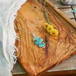 Pendant in Whitewater Turquoise - Golden Road Crafted