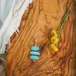 Pendant in Whitewater Turquoise - Golden Road Crafted
